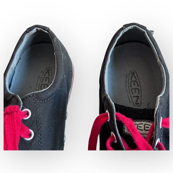 Keen Kids Black & Red Sneakers  Canvas Rubber Sole Lace-Up Youth Size 2 - Picture 9 of 11